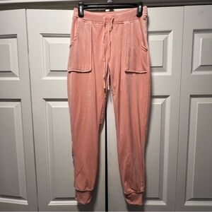 House of Harlow 1960 XS Pink Velvet Velour Joggers Lounge Pants Nicole Ritchie